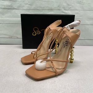 So Me Suria  Open Toe Stiletto 4” Heel Shoe Nude Size 6.5 New in Box